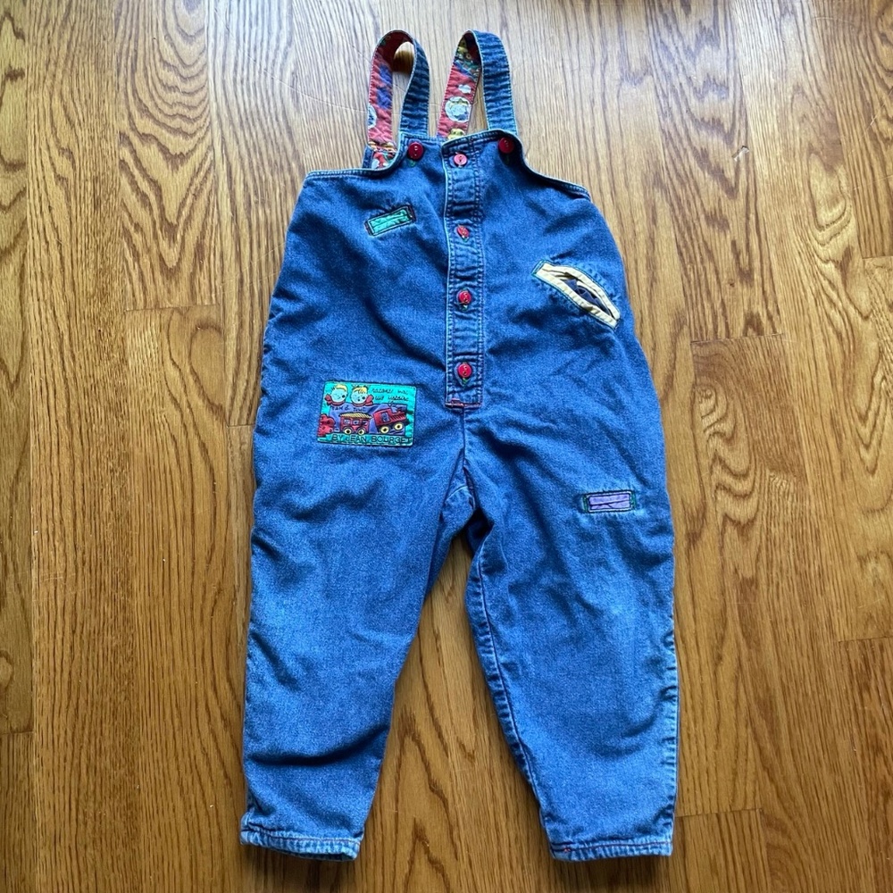 Vintage 80s Jean Bourget Denim Overalls Romper